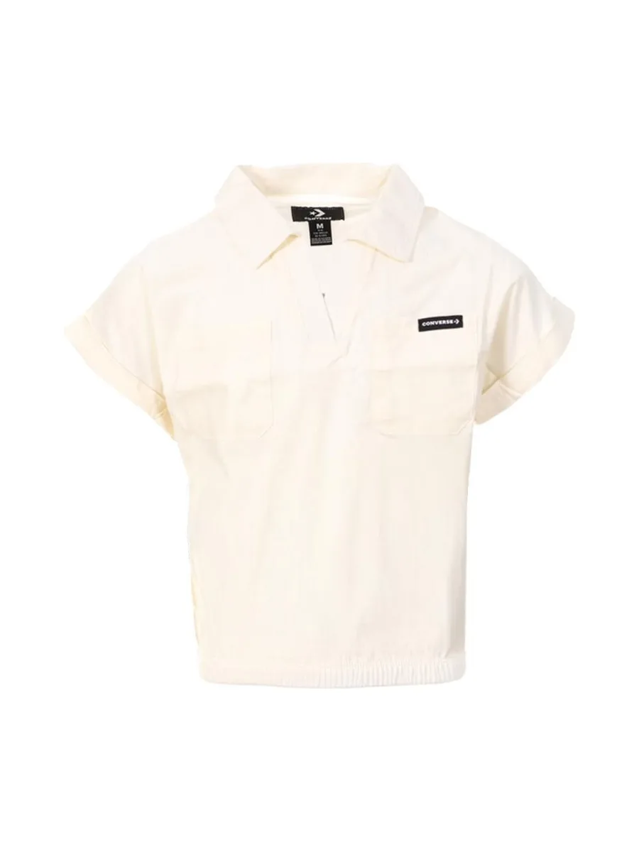 Polo Blanc Fille Converse Pocket 2