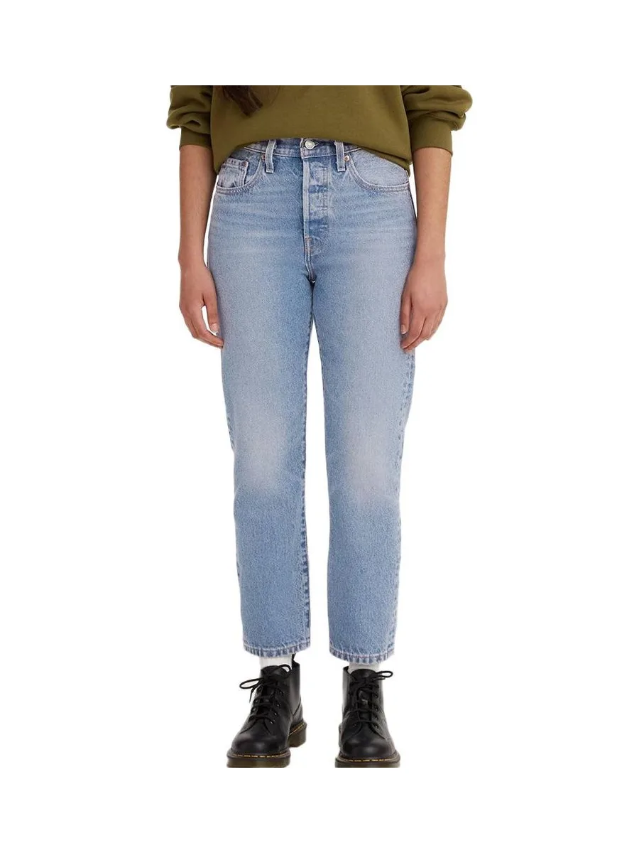 Jean 501 Bleu Femme Levi's Original Cropped 2