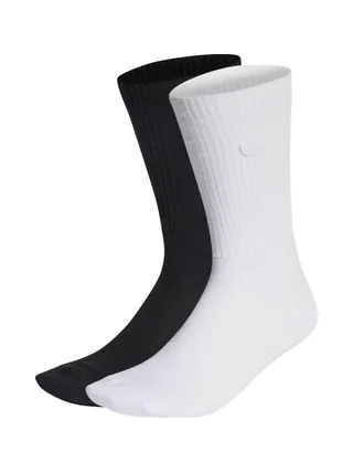 X2 Paires de chaussettes Blanches/Noires Homme Adidas Crew Sock 1