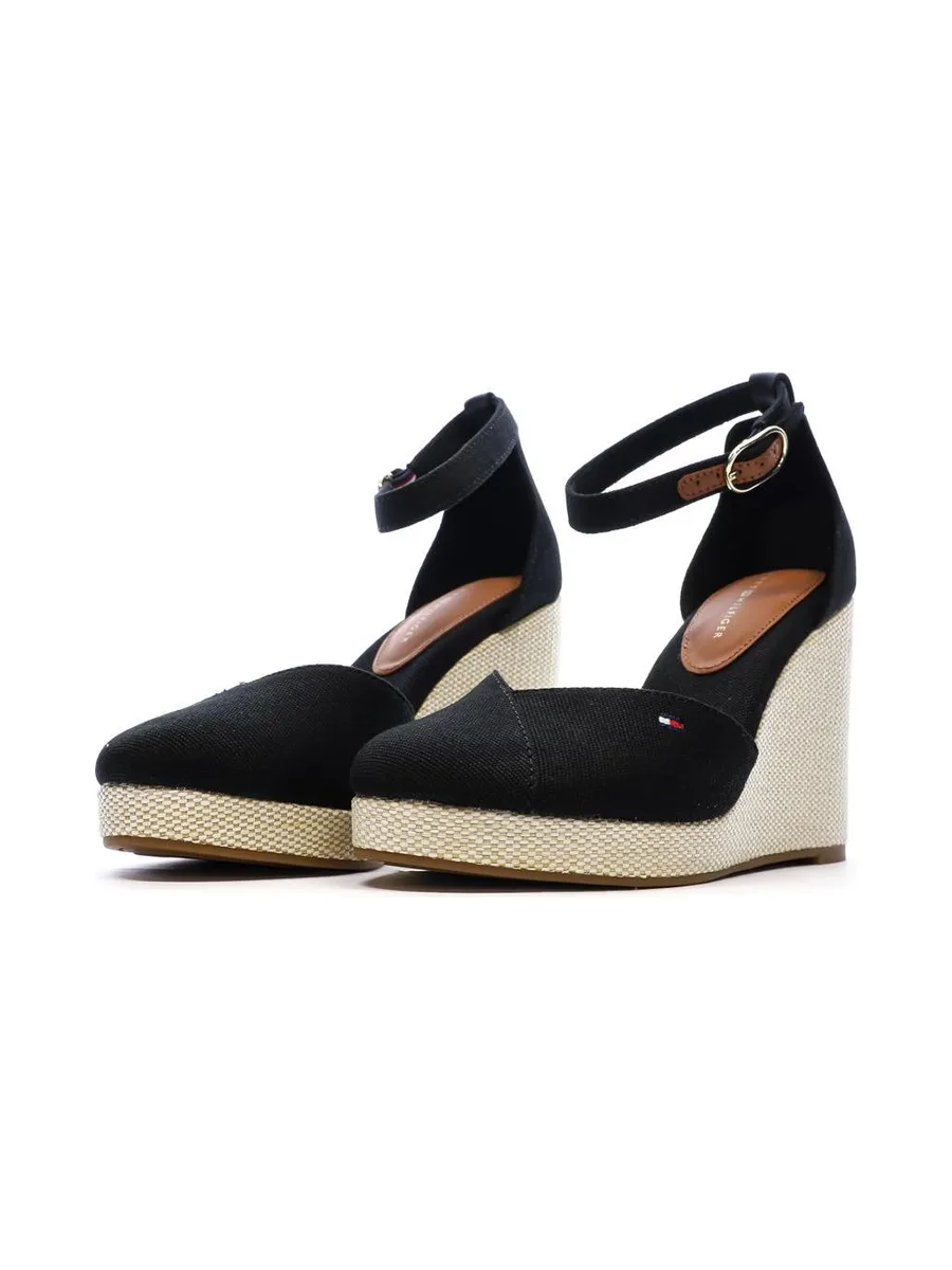 Sandales Noires Femme Tommy Hilfiger Wedges 7