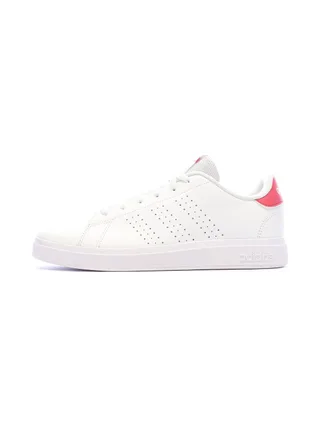 Baskets Blanc/Rose Fille Adidas Advantage 1
