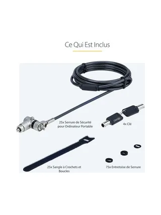25-Pack Laptop Lock 6.6ft Cable 19