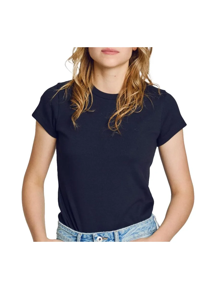 T-Shirt Marine Femme Pepe jeans PL506037 2