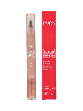 Pupa Vamp! Marker Duo 4ml - Lip marker 1,4ml/Lip gloss 2,6ml 1