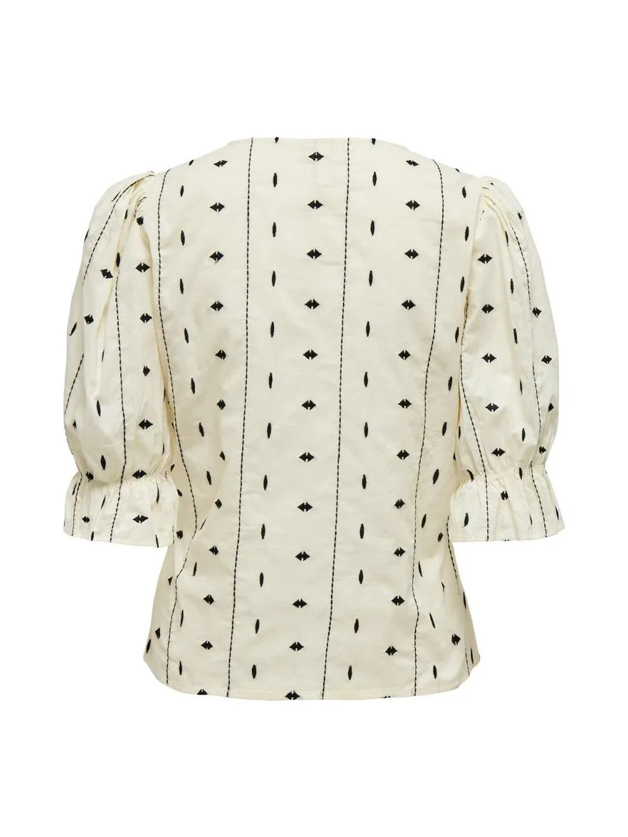 Blouse Écru/Noir Femme Only Jasmin 3