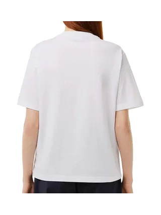 T-shirt Blanc Femme Lacoste Relaxed Fit 2
