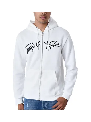 Sweat Zippé Blanc Homme Project X Paris Broderie Origin 1
