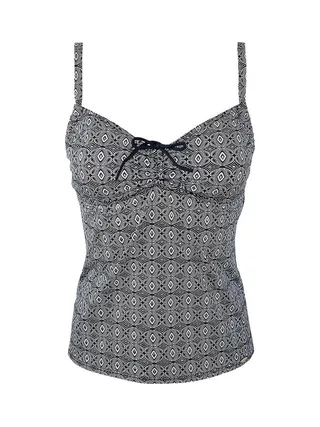 Haut de Maillot de Bain Noir/Blanc Femme Grain de Sable Tankini 1