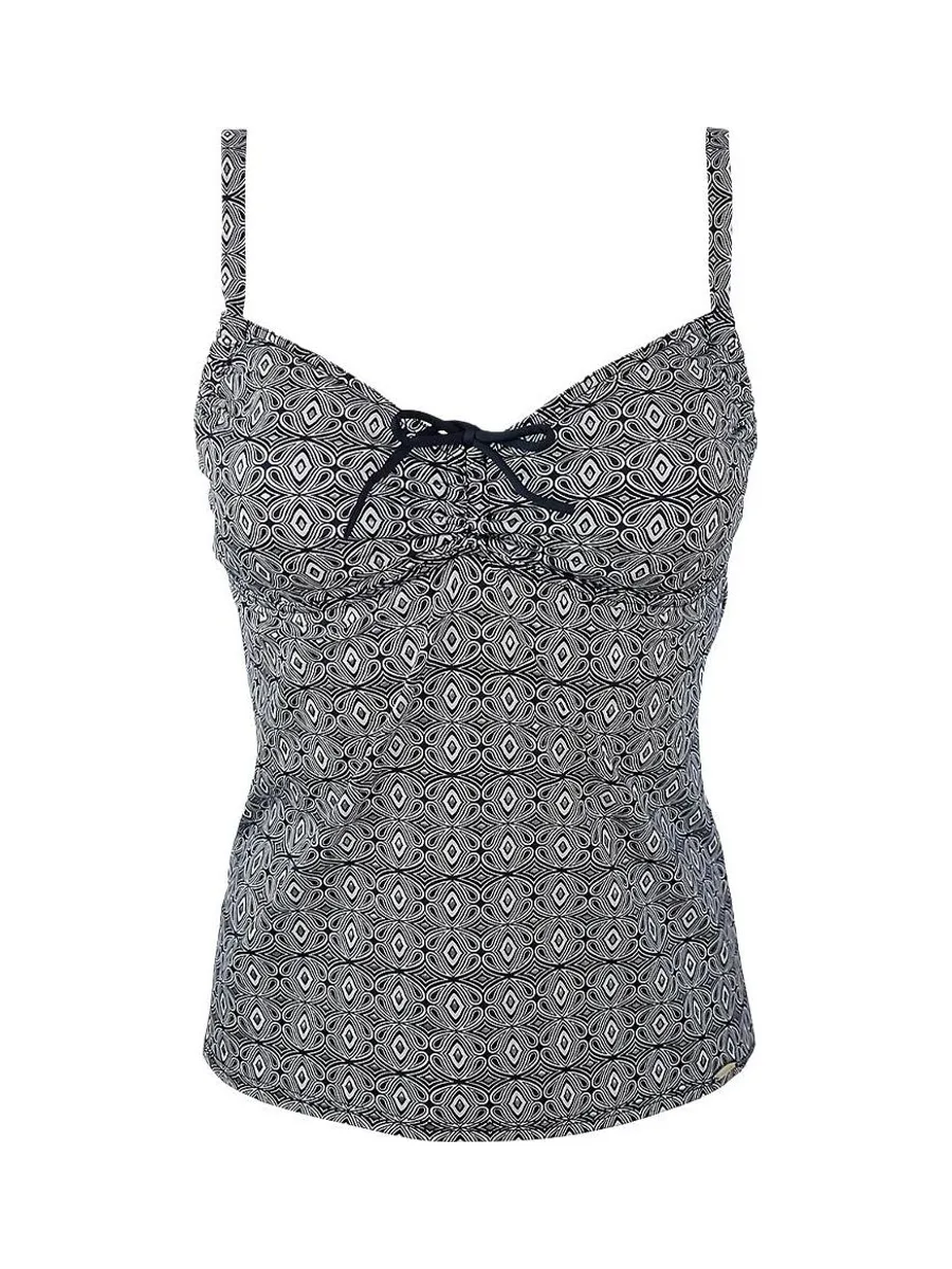 Haut de Maillot de Bain Noir/Blanc Femme Grain de Sable Tankini 2