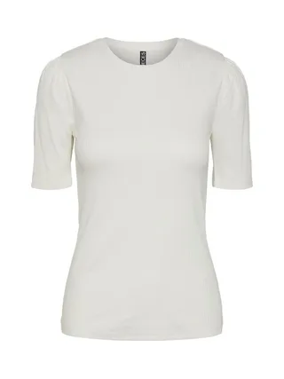 T-Shirt Blanc Femme Pieces Cruka 3