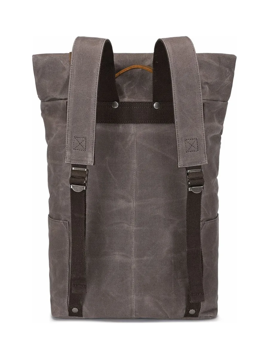 JACK - Sac à dos en cuir véritable et toile enduite - Bleu 20
