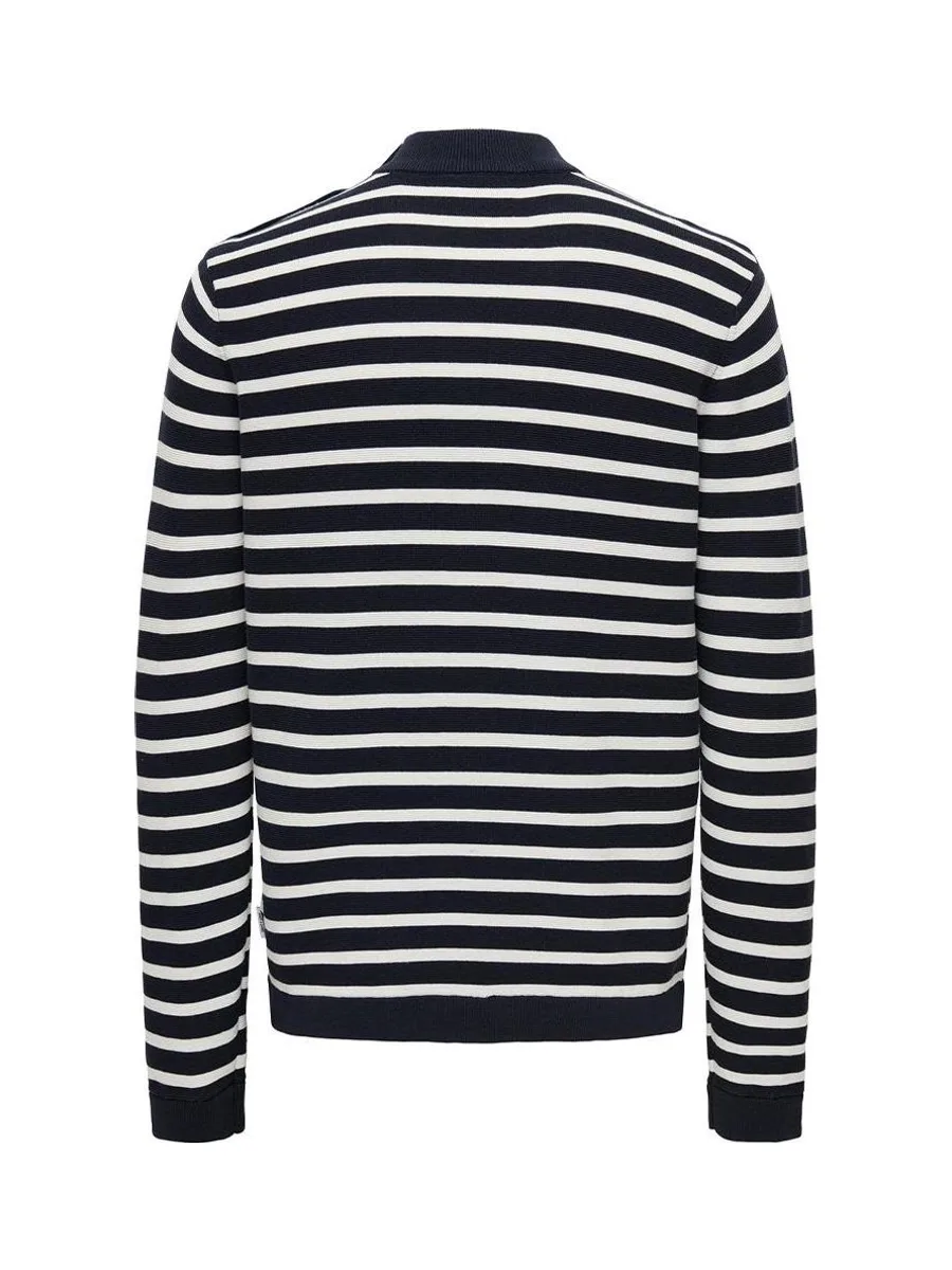 Pull Marine /Blanc Homme Only & Sons Walder 3