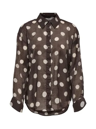 Chemise à Pois Marron Femme JDY Fay 1