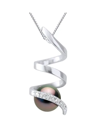 Pendentif Véritable Perle de Tahiti Ronde 7-8 mm — Or Jaune 375 Millièmes 1
