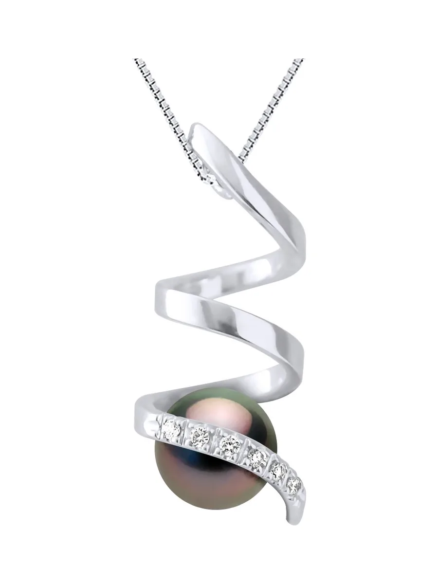 Pendentif Véritable Perle de Tahiti Ronde 7-8 mm — Or Jaune 375 Millièmes 1