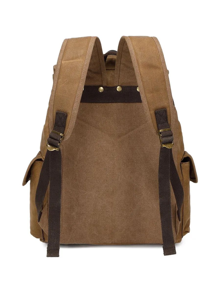 BILL - Sac à dos en cuir véritable et toile enduite - Bleu 46
