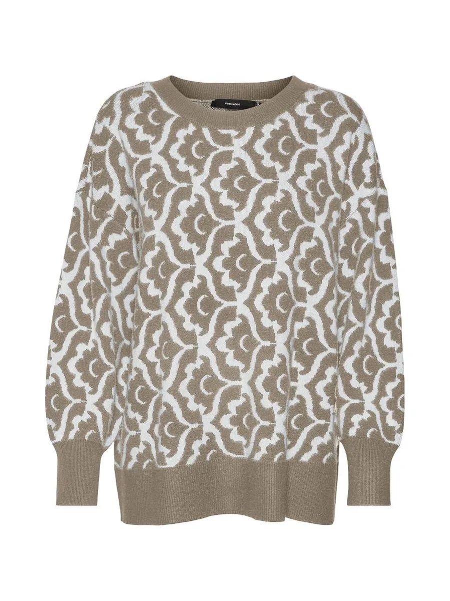 Pull Marron/Blanc Femme Vero Moda Nancy 2