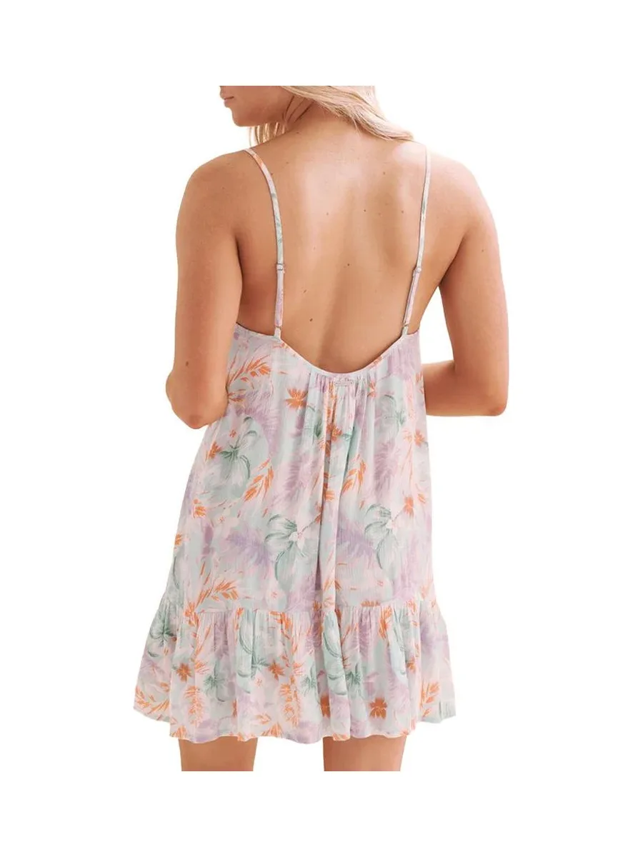 Robe Turquoise/Rose à Fleurs Femme Billabong Beach Vibes 3