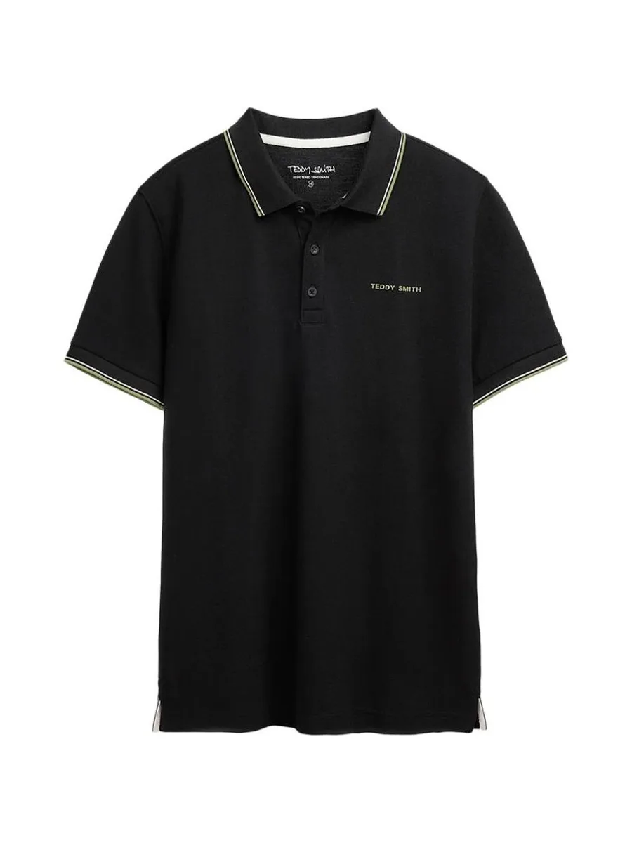 Polo Noir/Kaki Homme Teddy Smith Pasian 2 2