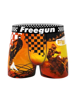 Boxer Noir/Jaune Homme Freegun Cross 1