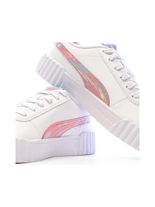 Baskets Blanche/Rose/Bleu Fille Puma Carina 7