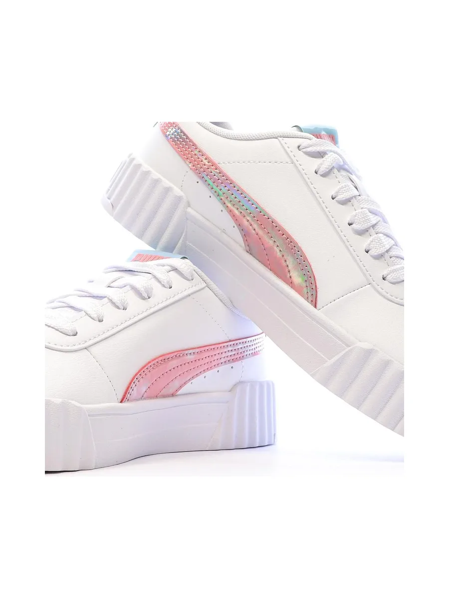Baskets Blanche/Rose/Bleu Fille Puma Carina 7