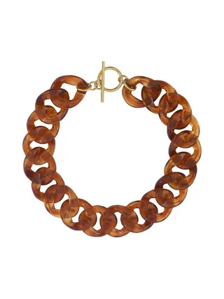 Collier chaîne en résine Marron Femme Clio Blue Lena 1