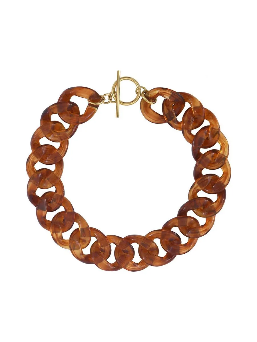 Collier chaîne en résine Marron Femme Clio Blue Lena 1