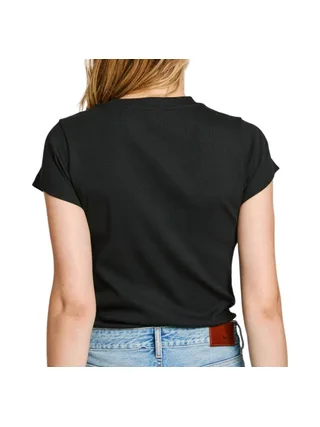T-Shirt Noir Femme Pepe jeans PL506037 2