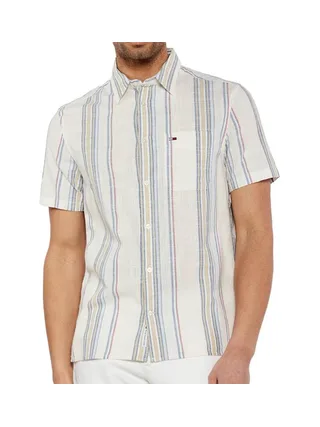 Chemise Blanche/Bleu Homme Tommy Hilfiger Stripe 1