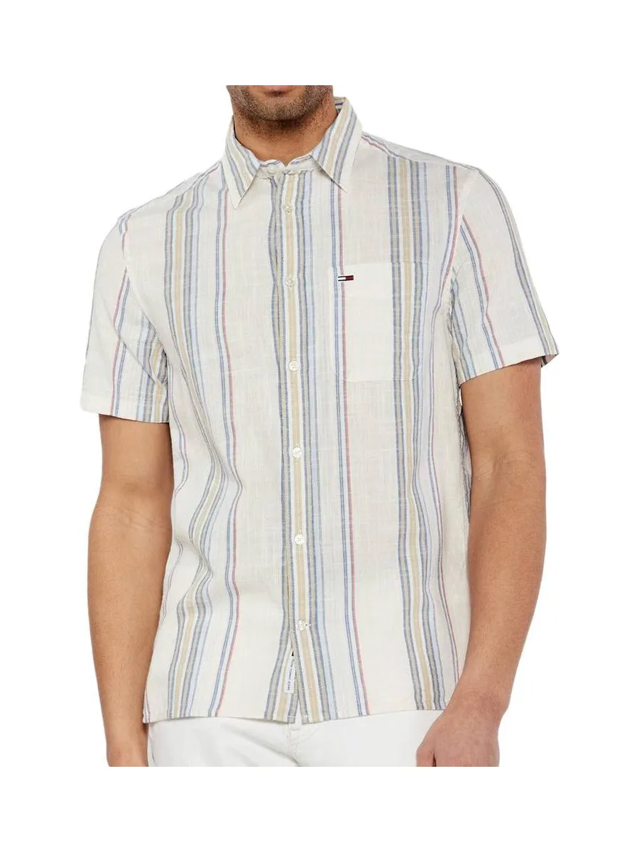 Chemise Blanche/Bleu Homme Tommy Hilfiger Stripe 2