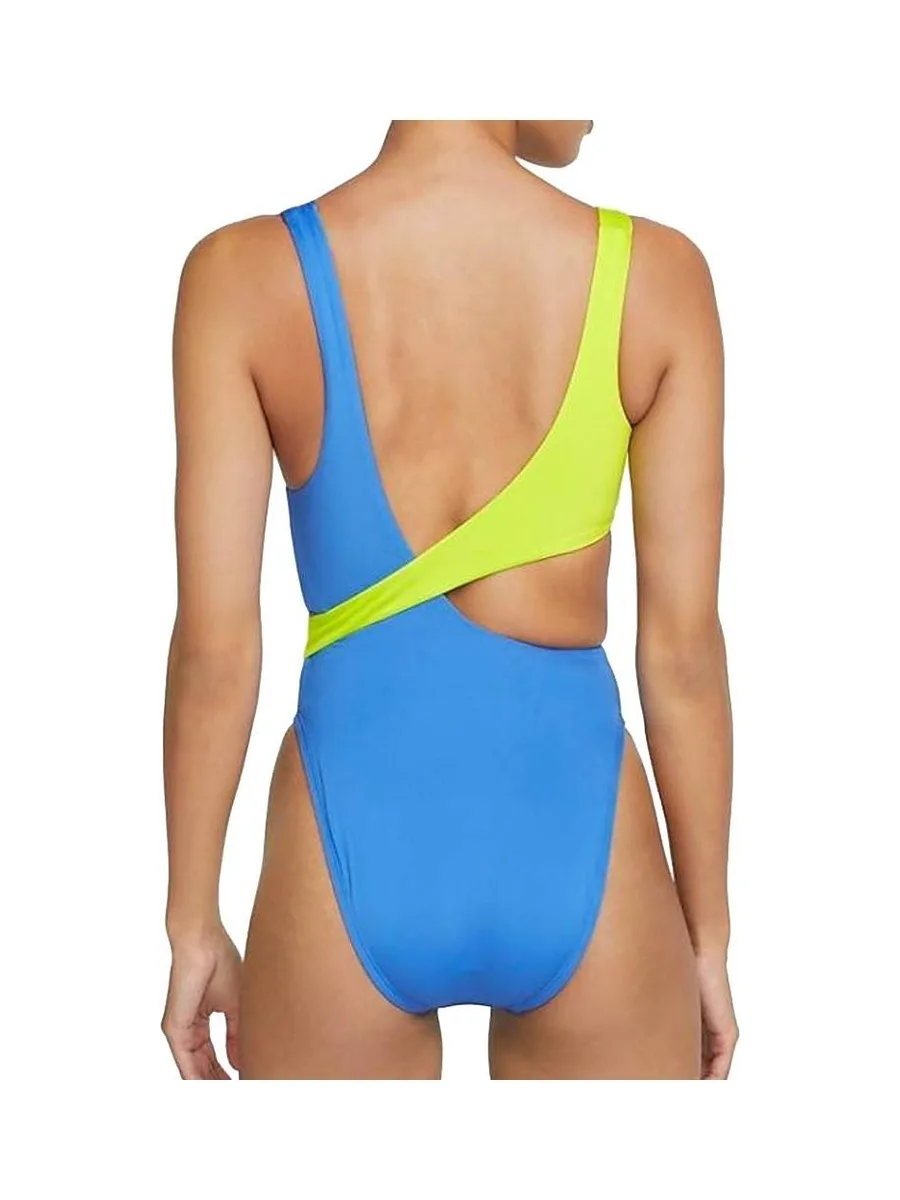 Maillot de bain 1 piece Bleu/Vert Femme Nike Crossover 3