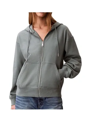 Sweat Zippé Vert Femme Calvin Klein Jeans Archive 1