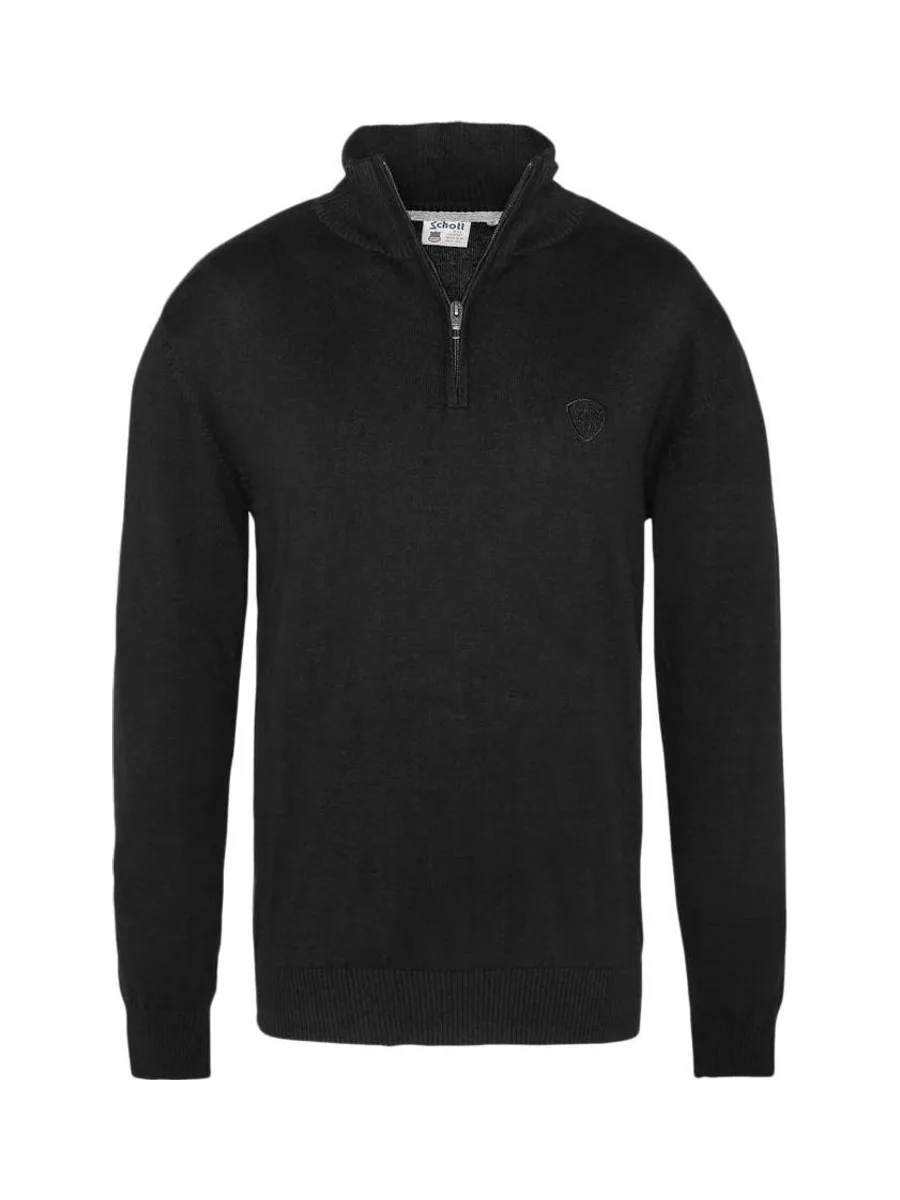 Pull Noir Homme Schott PLB127 2