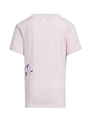 Ensemble Rose/Noir Fille Adidas Logo Tee 3