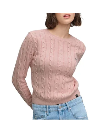 Pull Rose Femme Superdry Essentials Cable Jumper 1