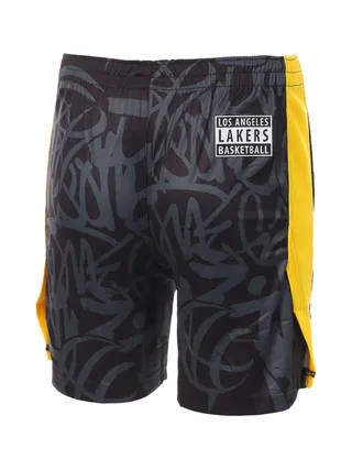 Short de Basketball Noir/Jaune Garçon NBA Los Angeles Lakers 2