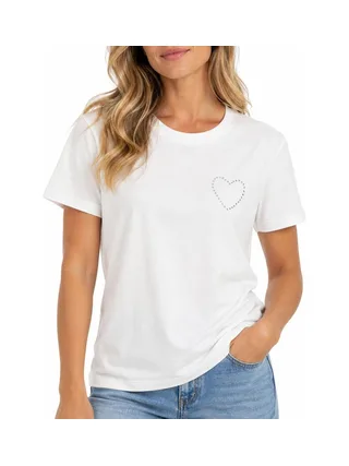 T-shirt Blanc à strass Femme Vero Moda Vmforie 1