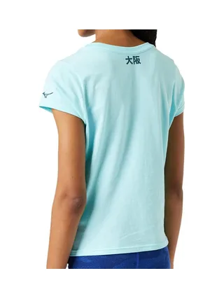 T-shirt Bleu Femme technique Mizuno Athletic 2