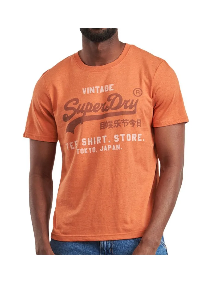 T-Shirt Orange Homme Superdry Vl 2