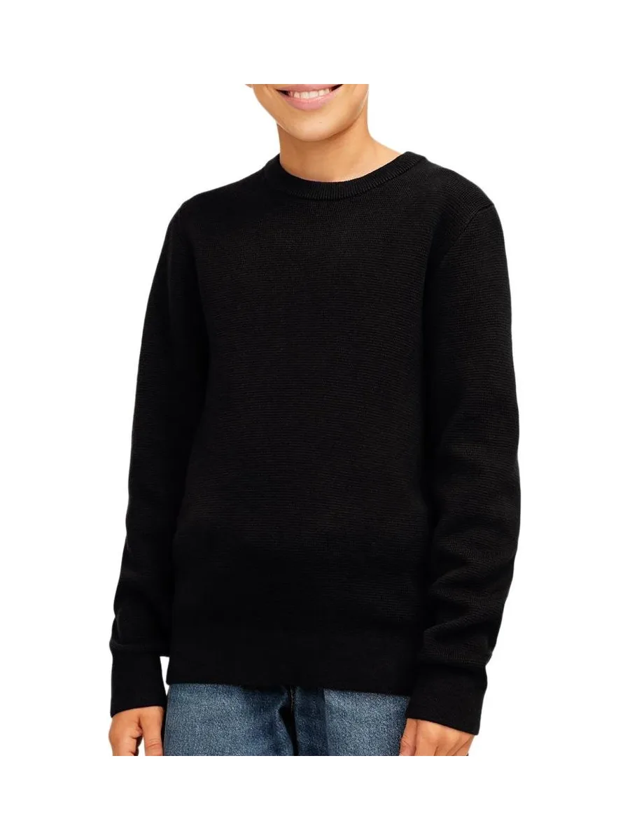 Pull Noir Garçon Jack & Jones Knit Neck 2