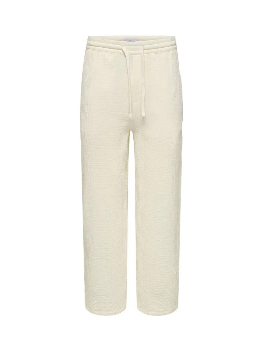 Pantalon Fluide Gaz de coton Écru Homme Only & Sons Onssinus 0158 2