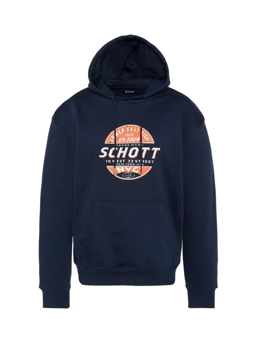 Sweat à Capuche Marine Homme Schott SWHUSTOUR 1