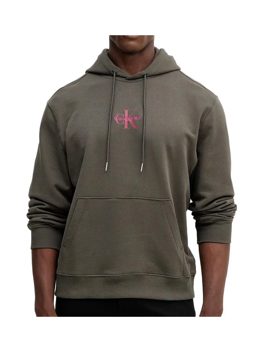 Sweat à Capuche Gris Homme Calvin Klein Jeans 350terry Micro 1