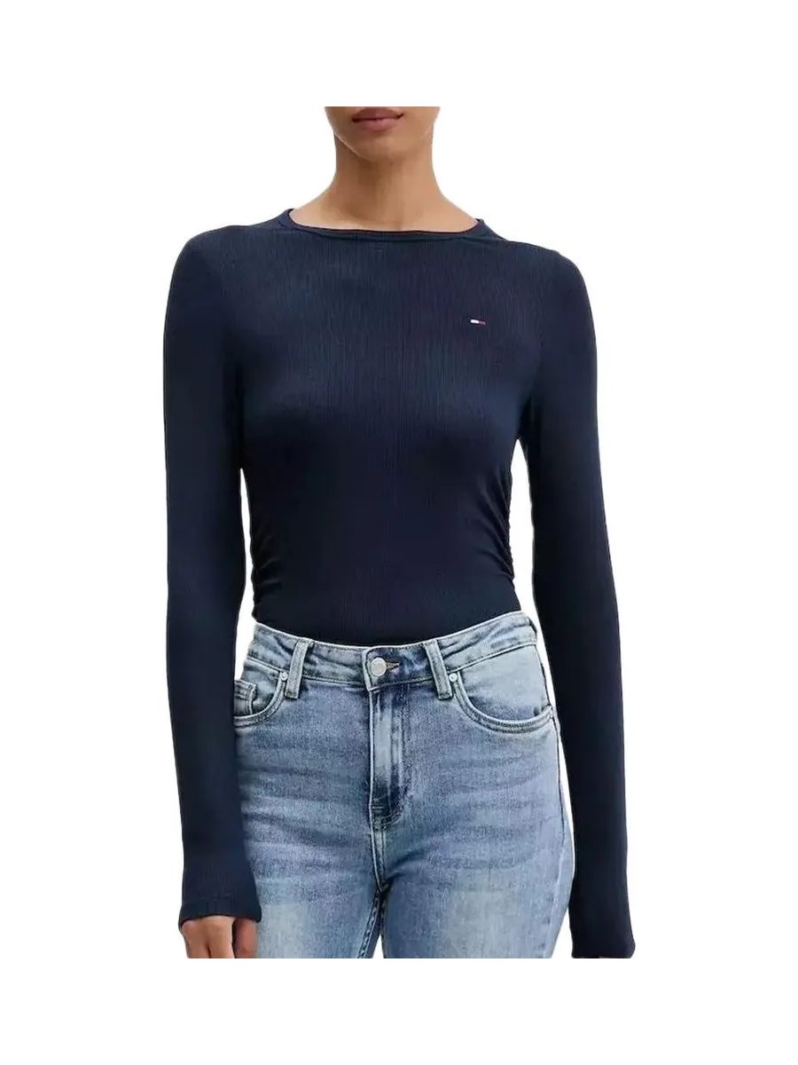 T-shirt Marine Femme Tommy Hilfiger Tjw Slim Ruched 2