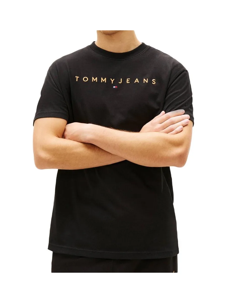 T-Shirt Noir Homme Tommy Hilfiger Reg Linearss 2