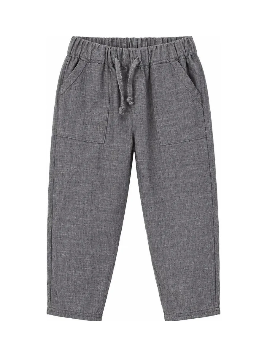Pantalon Décontracté Gris Chiné Fille P'tit Mome Antoine 2