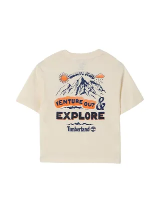 T-Shirt Beige Garçon Timberland T60434 Cream1 2