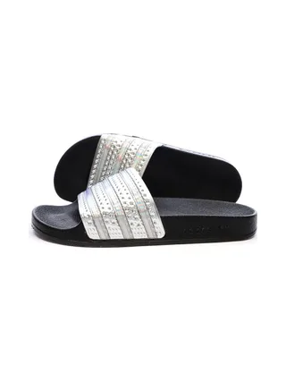 Claquettes Noires/Argent Femme Adidas Adilette 1
