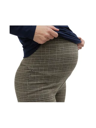 Pantalon Gris à Carreaux Femme Mamalicious Nabi 3